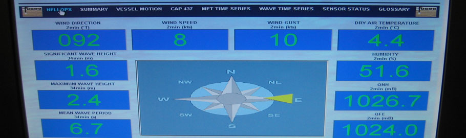 Heli-Deck Monitoring data screen