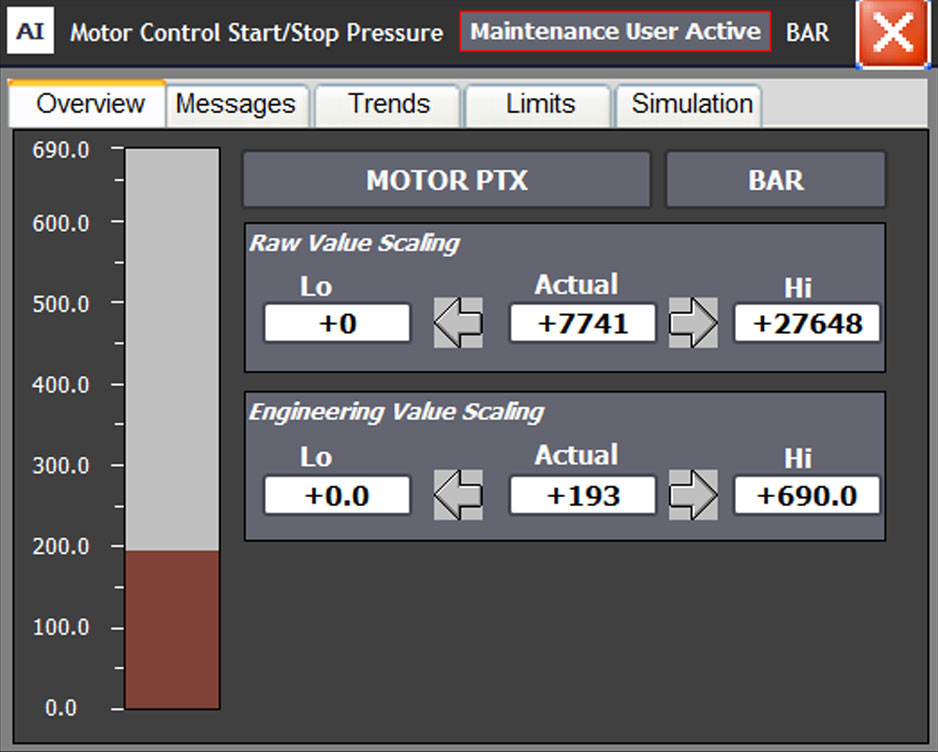 instrument configuration pop-up